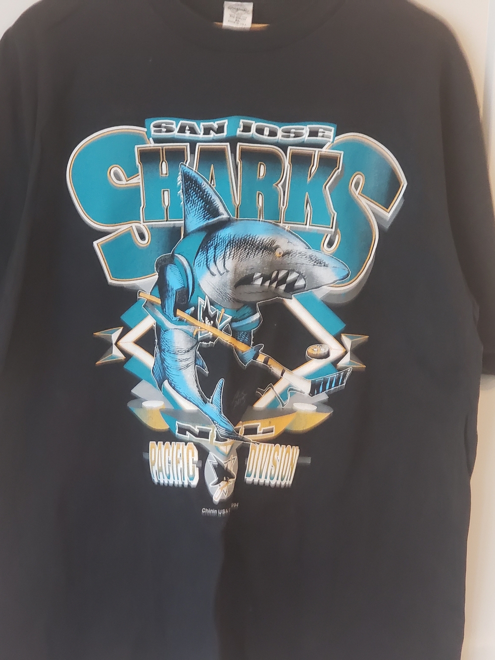 Rare  Vintage San Jose Sharks Graphic Tee - Teal & Black